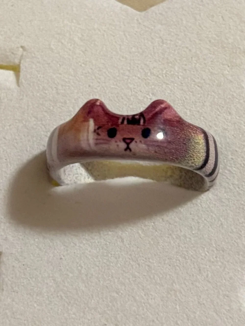 Anthropologie Quirky Tabby Cat Band Statement Ring